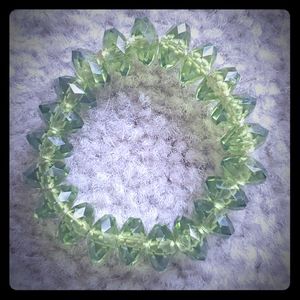 Green glass bracelet